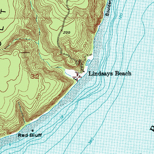 Topographic Map of Lindsays Beach, WA