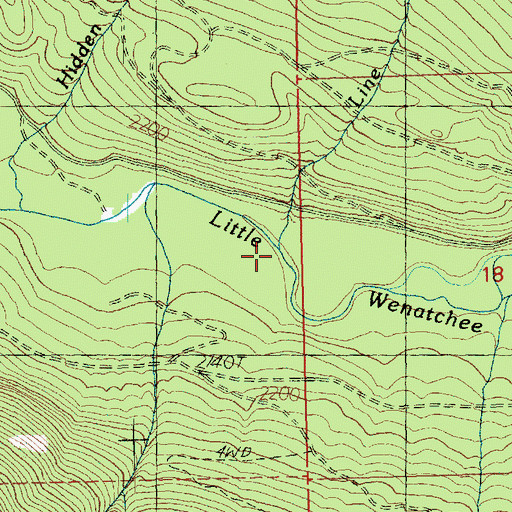 Topographic Map of Line Creek, WA
