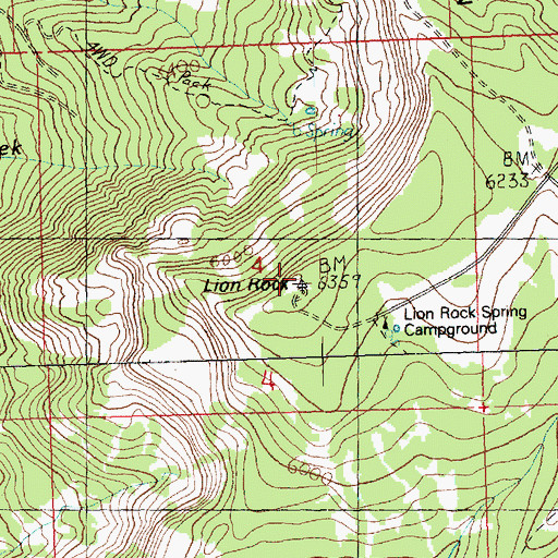 Topographic Map of Lion Rock, WA