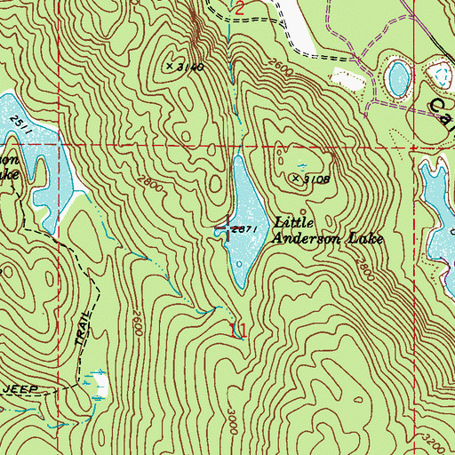 Topographic Map of Little Anderson Lake, WA