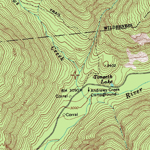 Topographic Map of Little Andrews Creek, WA