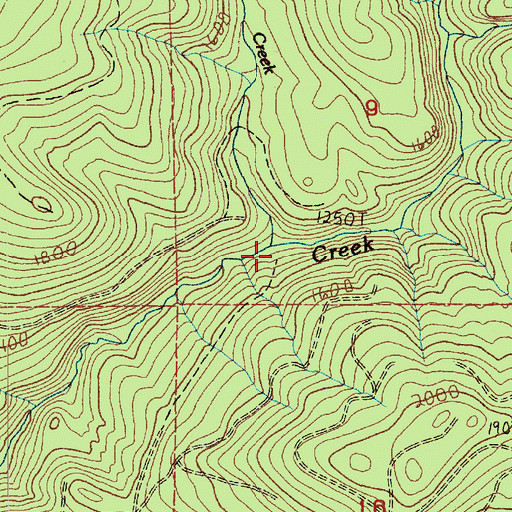 Topographic Map of Little Baird Creek, WA