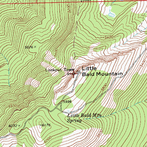 Topographic Map of Little Bald Mountain, WA
