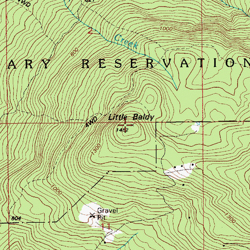 Topographic Map of Little Baldy, WA