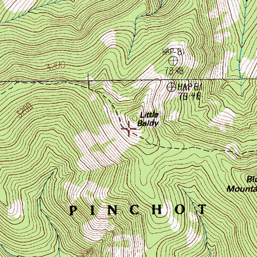 Topographic Map of Little Baldy, WA