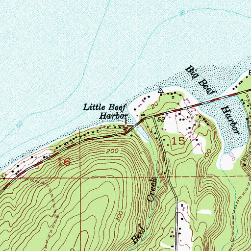 Topographic Map of Little Beef Creek, WA