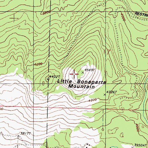 Topographic Map of Little Bonaparte Mountain, WA