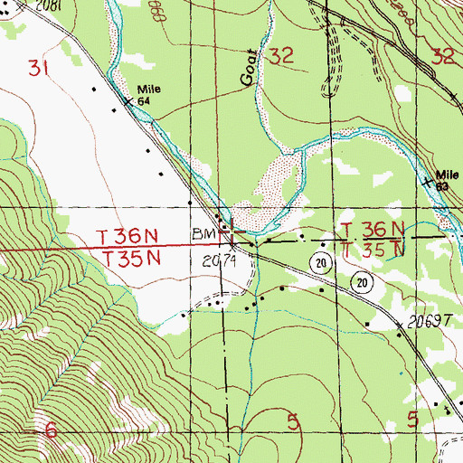 Topographic Map of Little Boulder Creek, WA