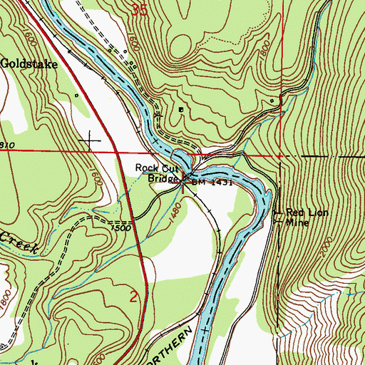 Topographic Map of Little Boulder Creek, WA