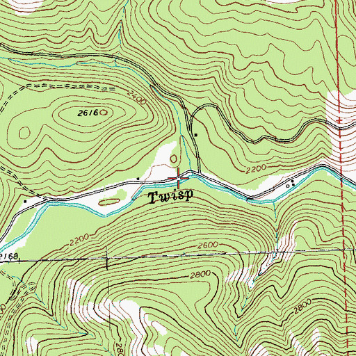 Topographic Map of Little Bridge Creek, WA