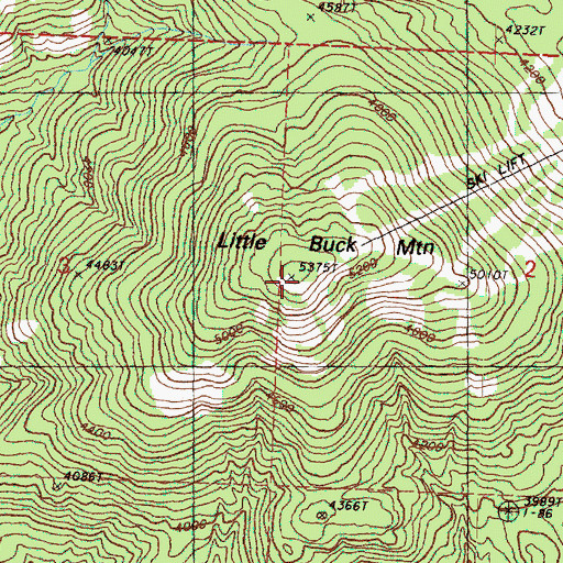 Topographic Map of Little Buck Mountain, WA