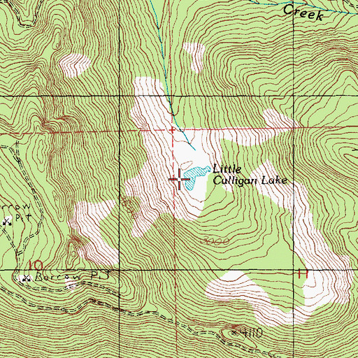 Topographic Map of Little Calligan Lake, WA
