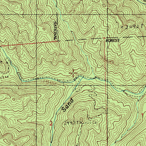 Topographic Map of Little Camas Creek, WA