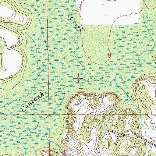Topographic Map of Mannings Creek, AL