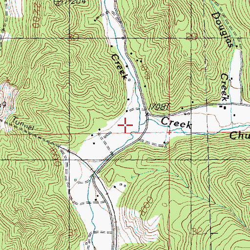 Topographic Map of Little Chumstick Creek, WA