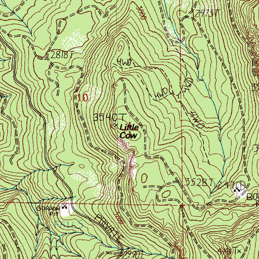Topographic Map of Little Cow, WA