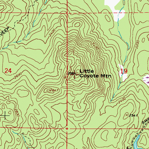 Topographic Map of Little Coyote Mountain, WA