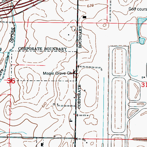Topographic Map of Maple Grove Freewill Baptist Church, AL