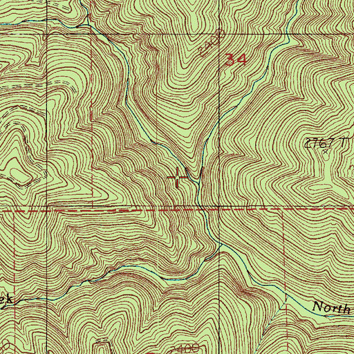 Topographic Map of Little Creek, WA