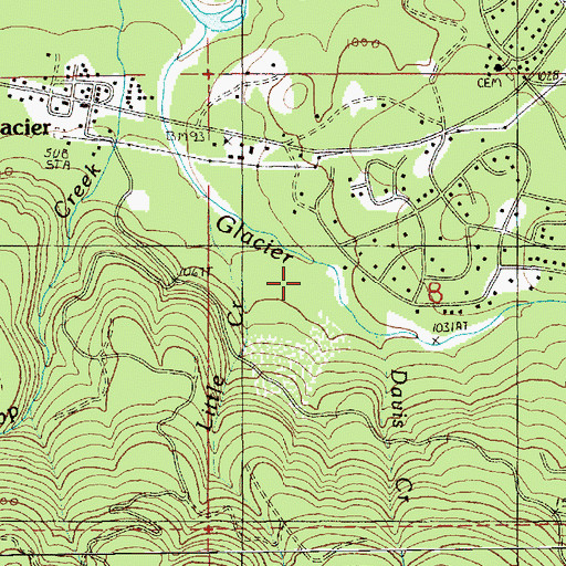 Topographic Map of Little Creek, WA