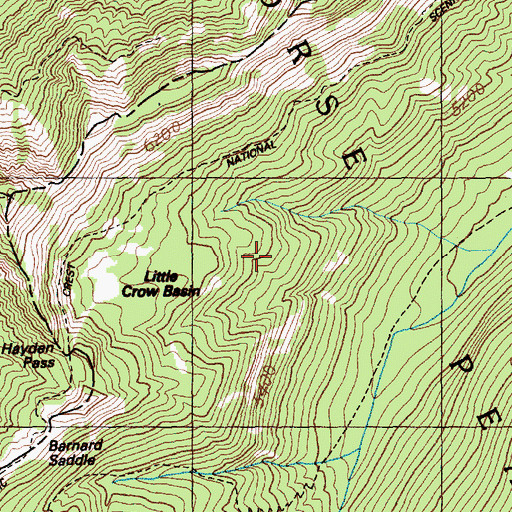 Topographic Map of Little Crow Basin, WA