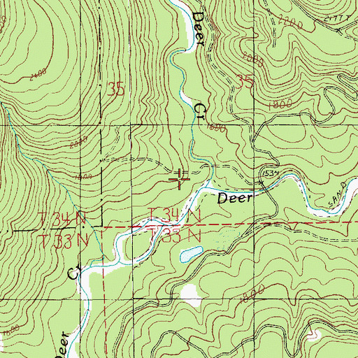 Topographic Map of Little Deer Creek, WA
