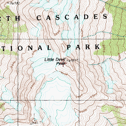Topographic Map of Little Devil Peak, WA