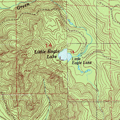 Topographic Map of Little Eagle Lake, WA