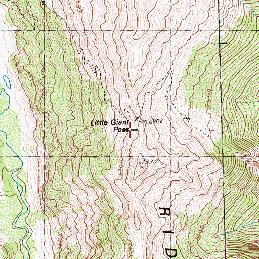 Topographic Map of Little Giant Pass, WA