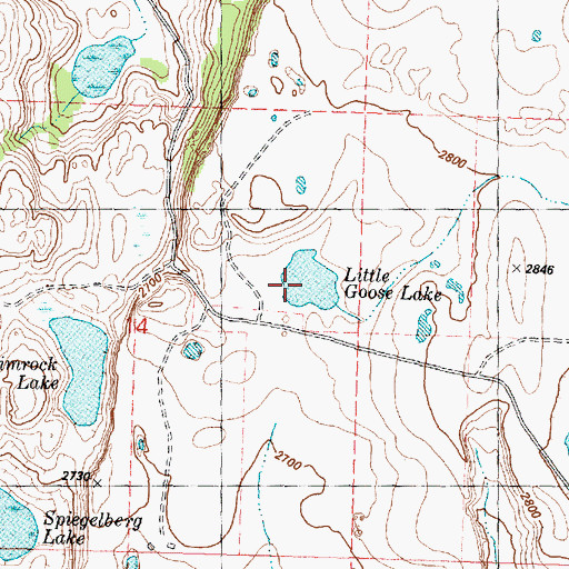Topographic Map of Little Goose Lake, WA