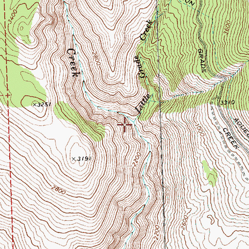 Topographic Map of Little Grade Creek, WA