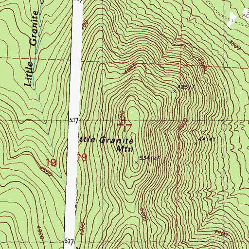 Topographic Map of Little Granite Mountain, WA