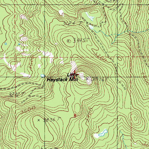 Topographic Map of Little Haystack Mountain, WA