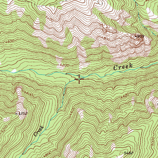 Topographic Map of Little Hindoo Creek, WA