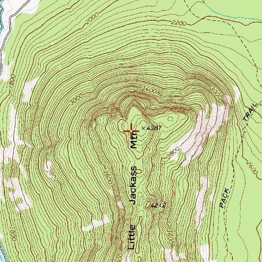 Topographic Map of Little Jackass Mountain, WA