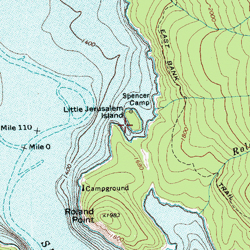 Topographic Map of Little Jerusalem Island, WA