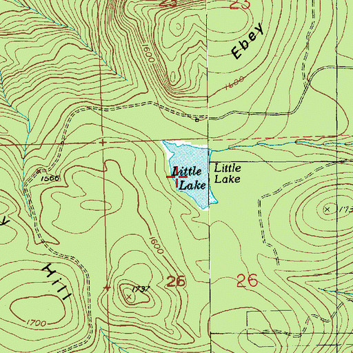 Topographic Map of Little Lake, WA