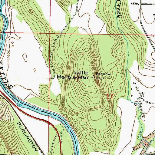 Topographic Map of Little Marble Mountain, WA