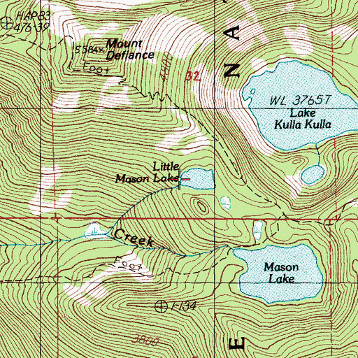 Topographic Map of Little Mason Lake, WA