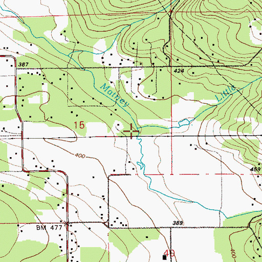 Topographic Map of Little Matney Creek, WA