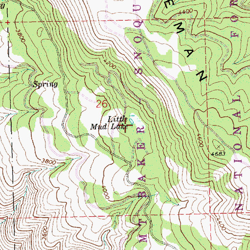 Topographic Map of Little Mud Lake, WA