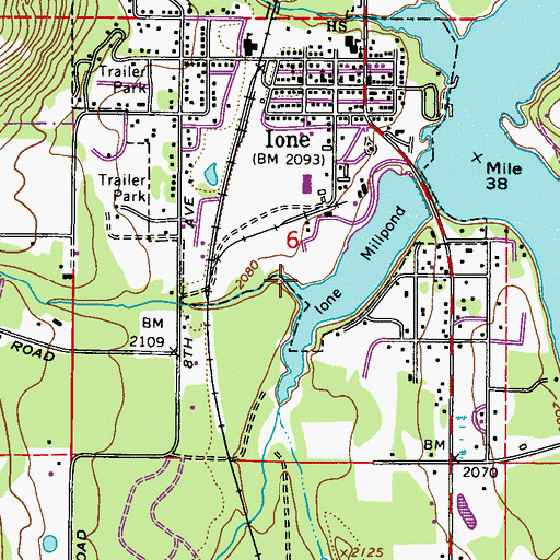 Topographic Map of Little Muddy Creek, WA