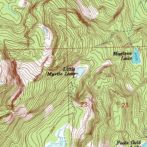 Topographic Map of Little Myrtle Lake, WA