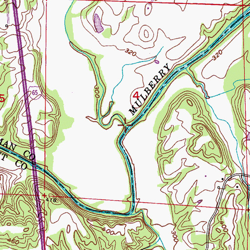 Topographic Map of Marriott Creek, AL
