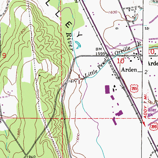 Topographic Map of Little Pend Oreille River, WA