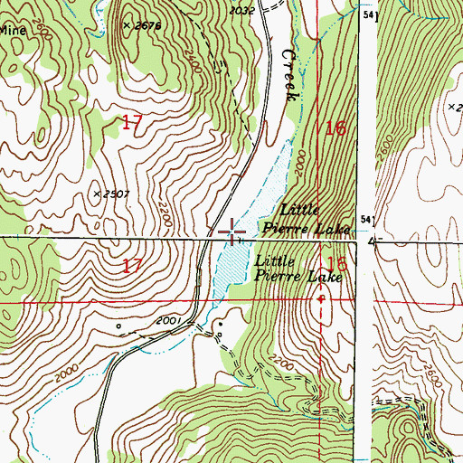 Topographic Map of Little Pierre Lake, WA