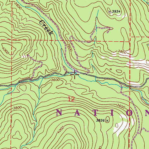Topographic Map of Little Ruby Creek, WA