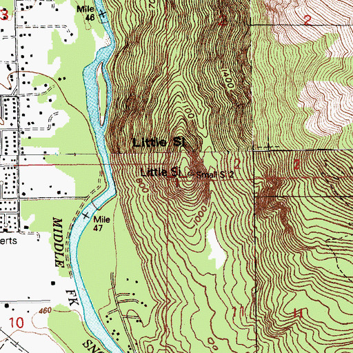 Topographic Map of Little Si, WA