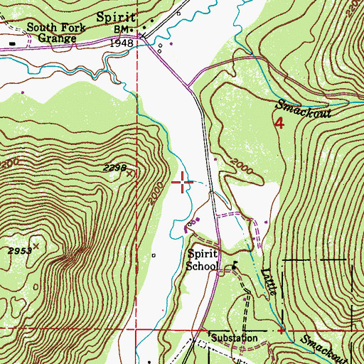 Topographic Map of Little Smackout Creek, WA
