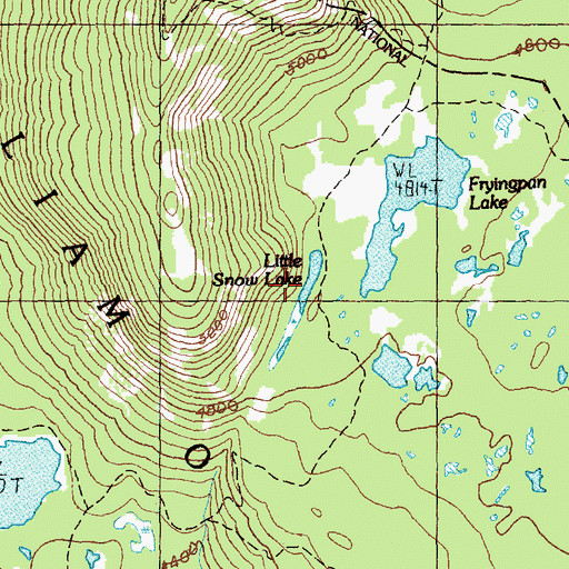 Topographic Map of Little Snow Lake, WA